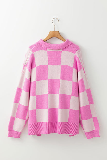 Threaded Pear Harper Collared Drop Shoulder Sweater