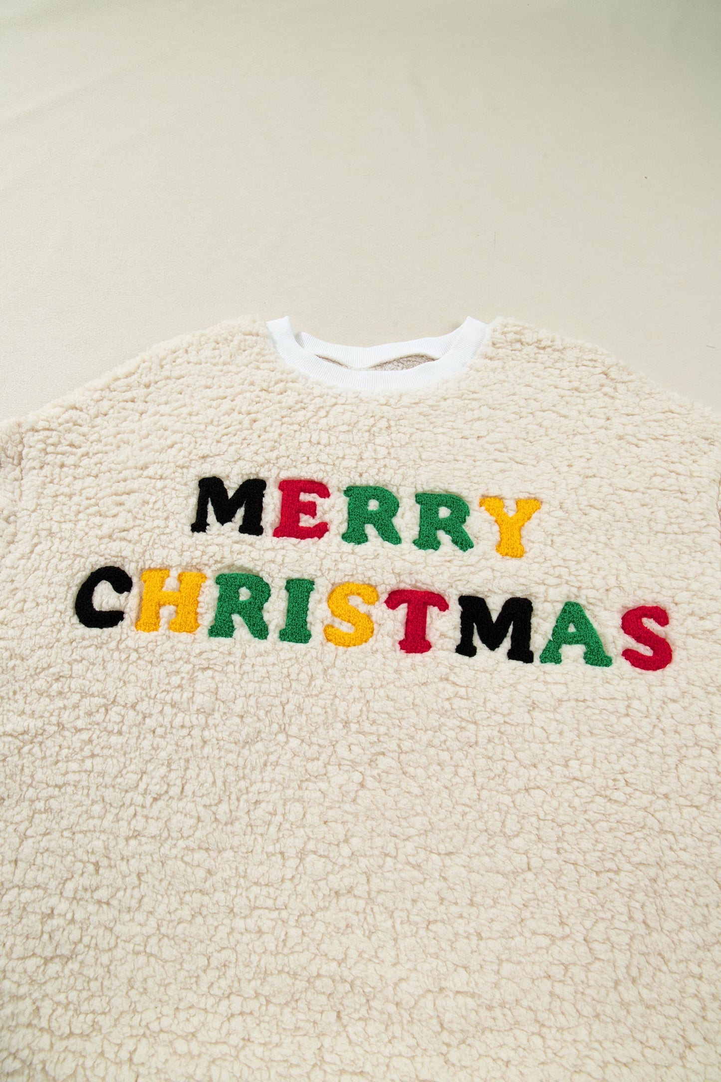 Threaded Pear Ensley Christmas Embroidered Sherpa Pullover