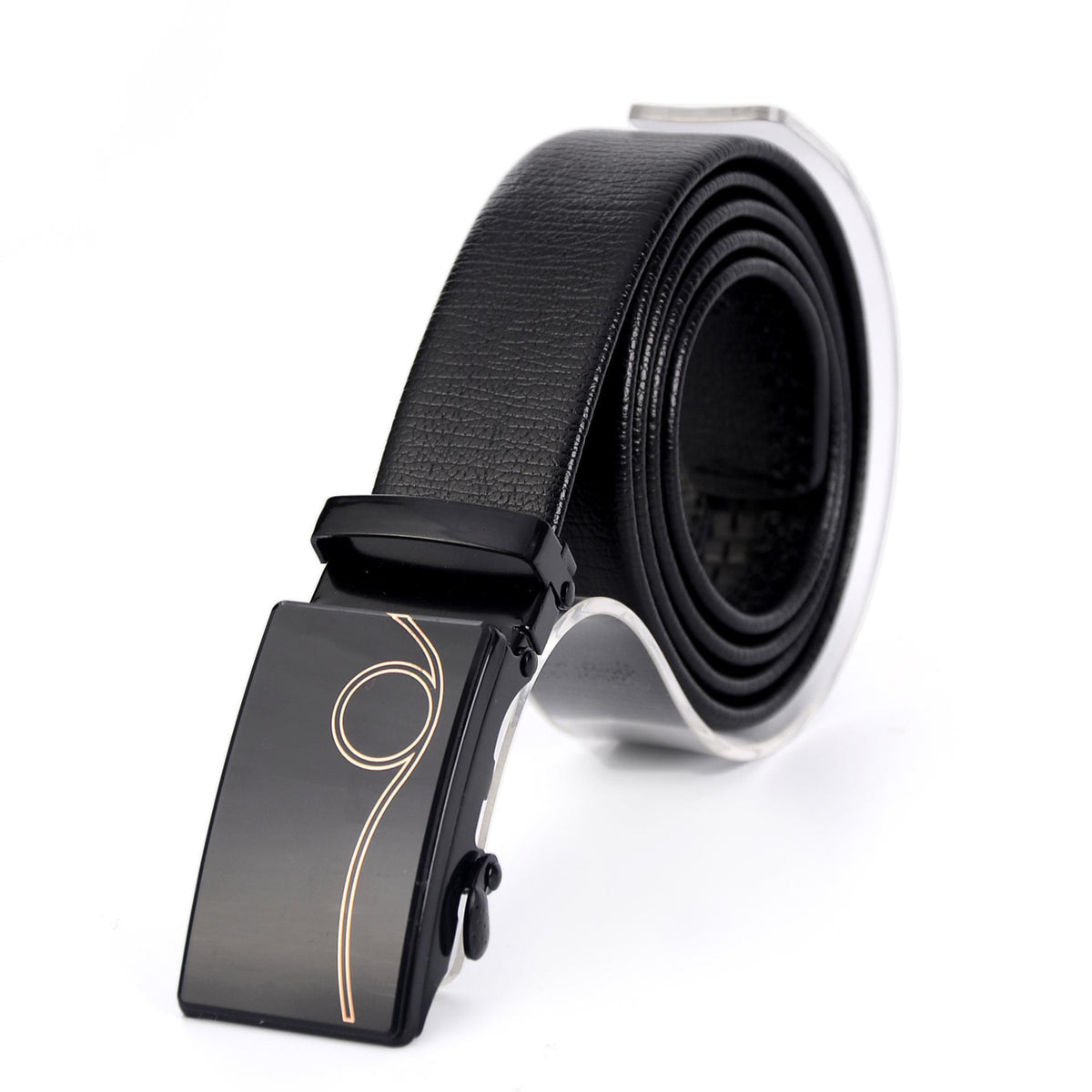 Men’s Mirror Acrylic Automatic Buckle Belt | High-Sense Business Casual Iron Button Waistband | Trendy Minimalist Professional Executive Belt | Luxury-Label Statuesque Men’s Accessory | 2026 High-Fashion Radiant Urban Essential