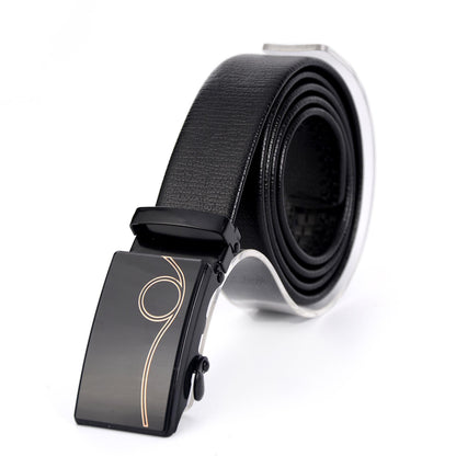 Men’s Mirror Acrylic Automatic Buckle Belt | High-Sense Business Casual Iron Button Waistband | Trendy Minimalist Professional Executive Belt | Luxury-Label Statuesque Men’s Accessory | 2026 High-Fashion Radiant Urban Essential