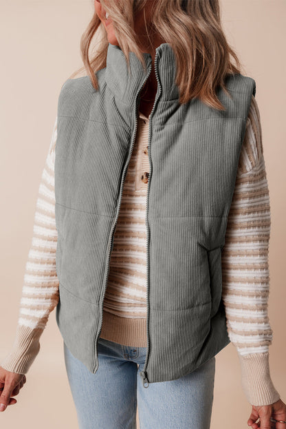 Threaded Pear Taytum Stand Zipped Puffer Vest