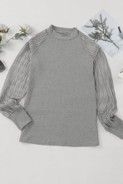 Threaded Pear Elizabeth Crewneck Ribbed top Long Sleeve Top