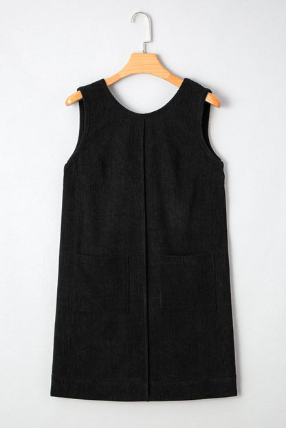 Threaded Pear Emapia Corduroy Sleeveless Mini Dress