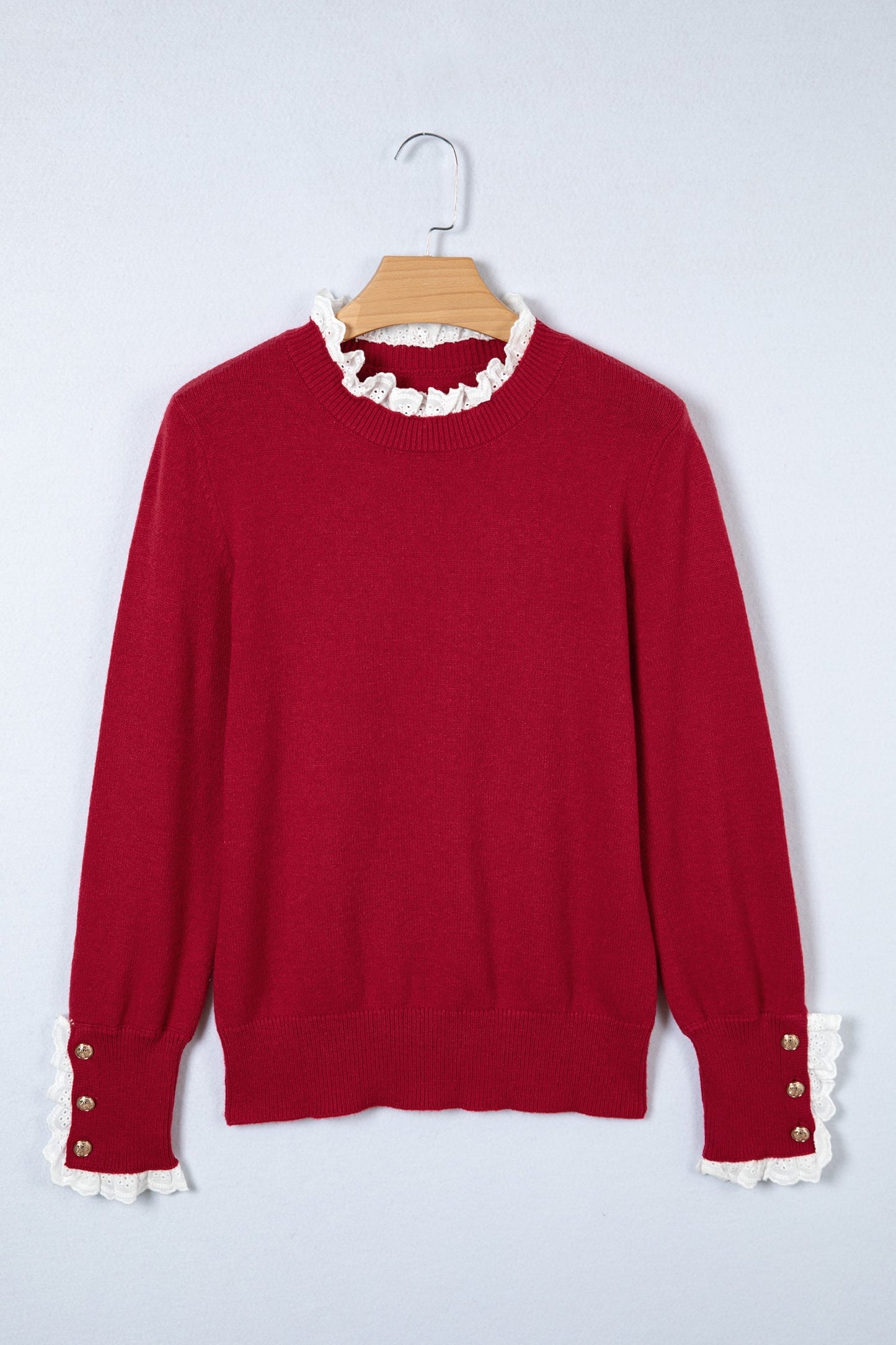 Threaded Pear Brooklynn Patchwork Cuffs Loose Sweater