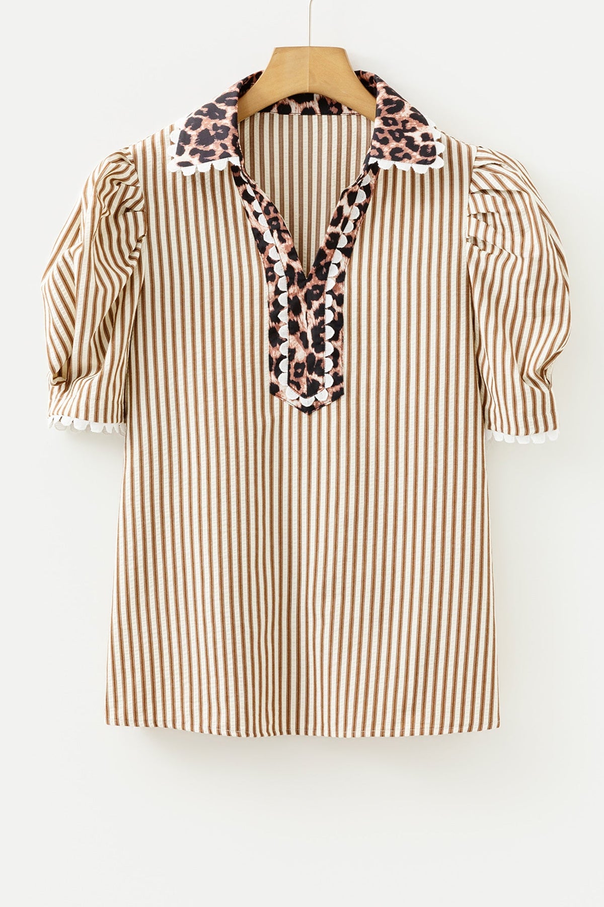 Threaded Pear Laila Sleeve Patchwork Collar Blouse