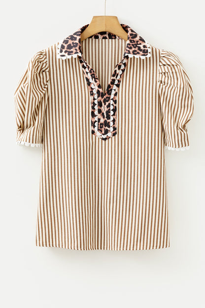 Threaded Pear Laila Sleeve Patchwork Collar Blouse