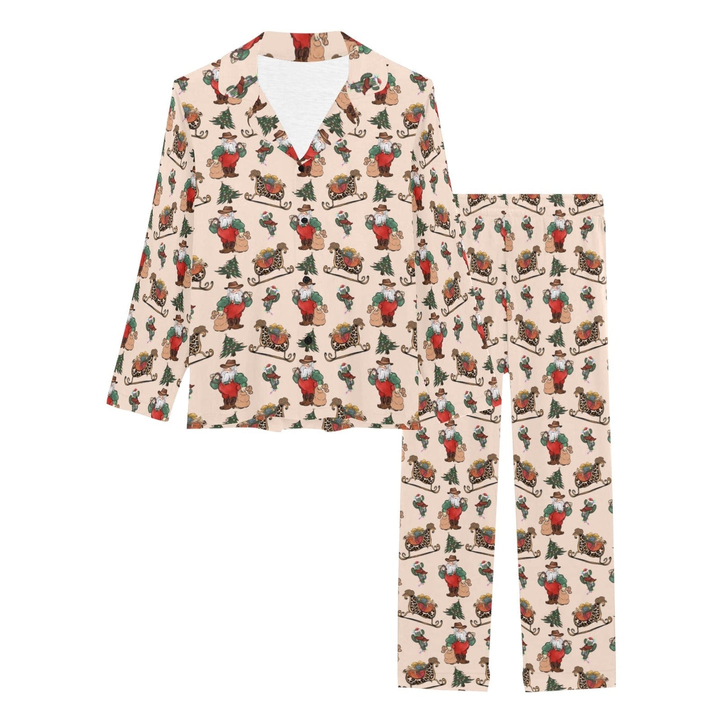 Baha Ranch Santa's Sleigh Women's Western Pajamas