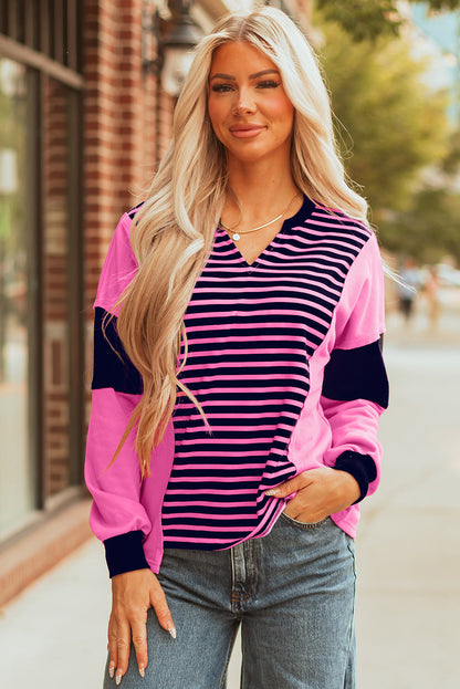 Threaded Pear Haven Stripe Loose Fit Long Sleeve Top
