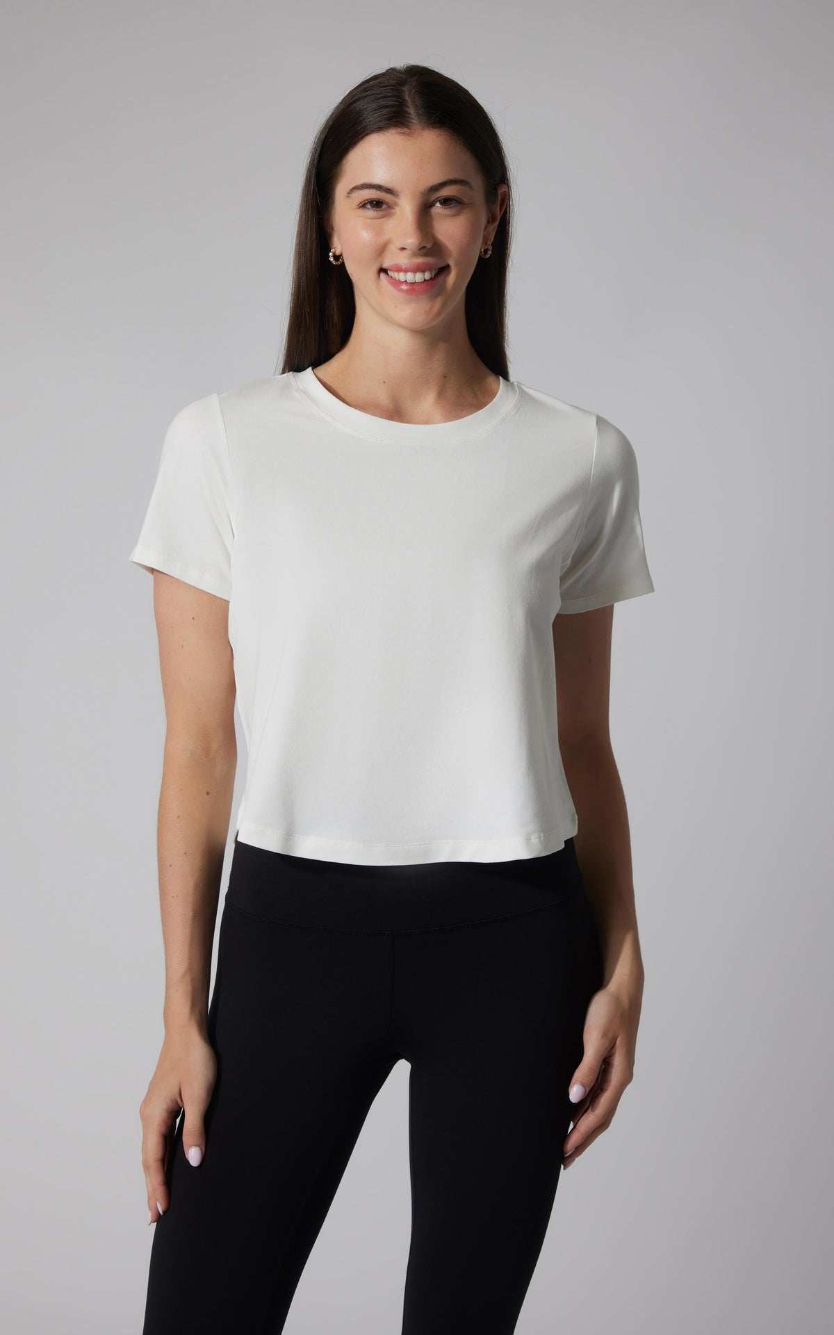 90 Degree by Reflex 2 PK Airlite Cotton Boxy Cropped Short Sleeve Tee