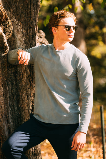 90 Degree by Reflex Men's Supreme Hyperlite Waffle Long Sleeve Crew Neck Shirt