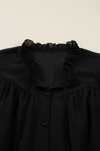Threaded Pear Jaycee Sleeve Chiffon Elegant PLUS Shirt