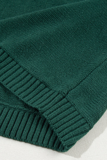 Threaded Pear Belen Letter Embroidered High Sweater
