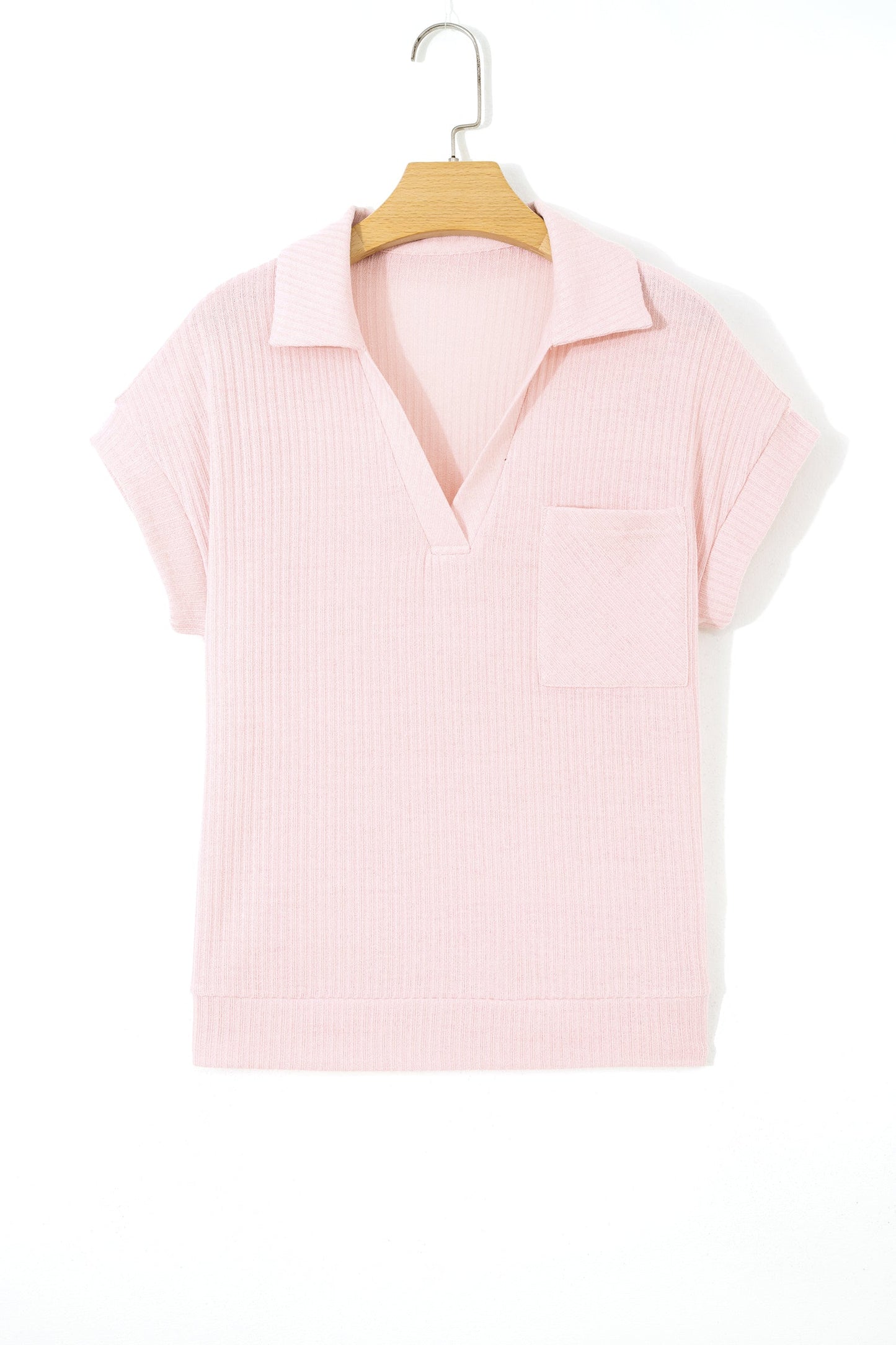 Threaded Pear Marley Light Collared Ribbed Tee