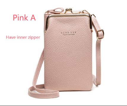 Fashion Lychee Pattern Solid Color Crossbody Bag | Premium Pebbled Texture Shoulder Bag | Minimalist Diagonal Sling Purse for Women | Elegant Daily Travel Messenger Bag