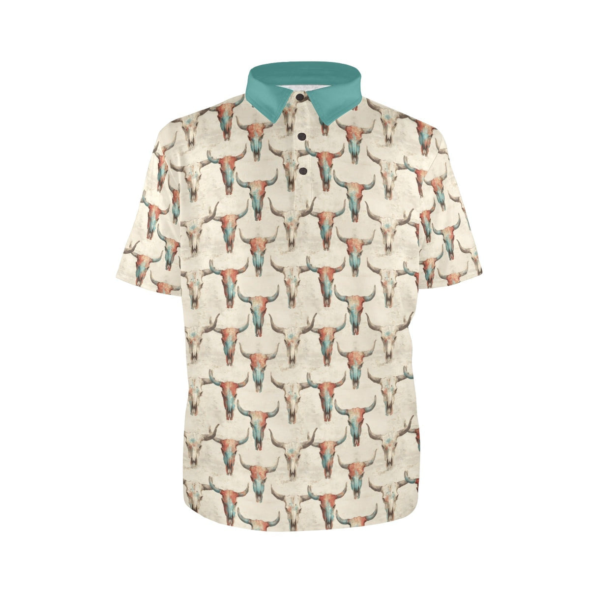 Baha Ranch Colored Skulls Men's Polo Style Shirt