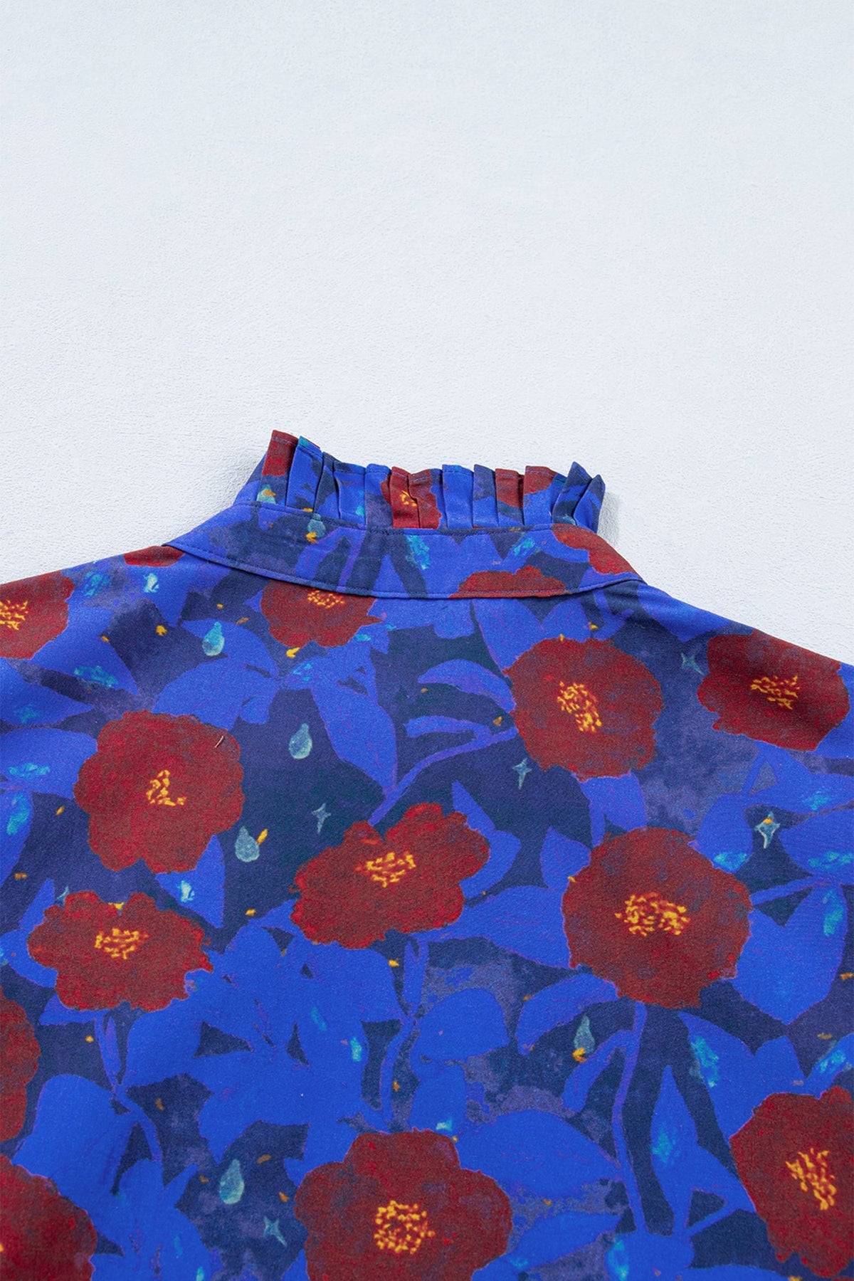 Threaded Pear Maeve Sleeve Frilled Floral Blouse
