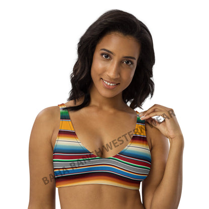 Baha Ranch Yeehaw Mustard Serape Bikini Top