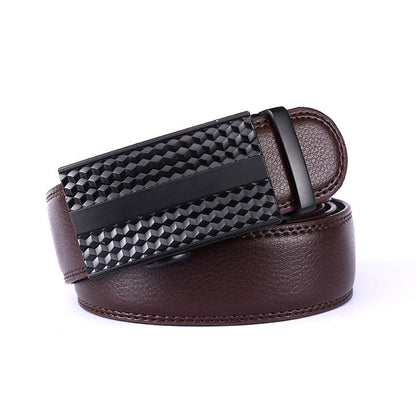 Men’s Fashion Casual Two-Layer Leather Belt | High-Sense "Comfort Click" Ratchet Belt | Trendy Minimalist Automatic Buckle Waistband | Luxury-Label Statuesque Men’s Accessory | 2026 High-Fashion Radiant Urban Essential