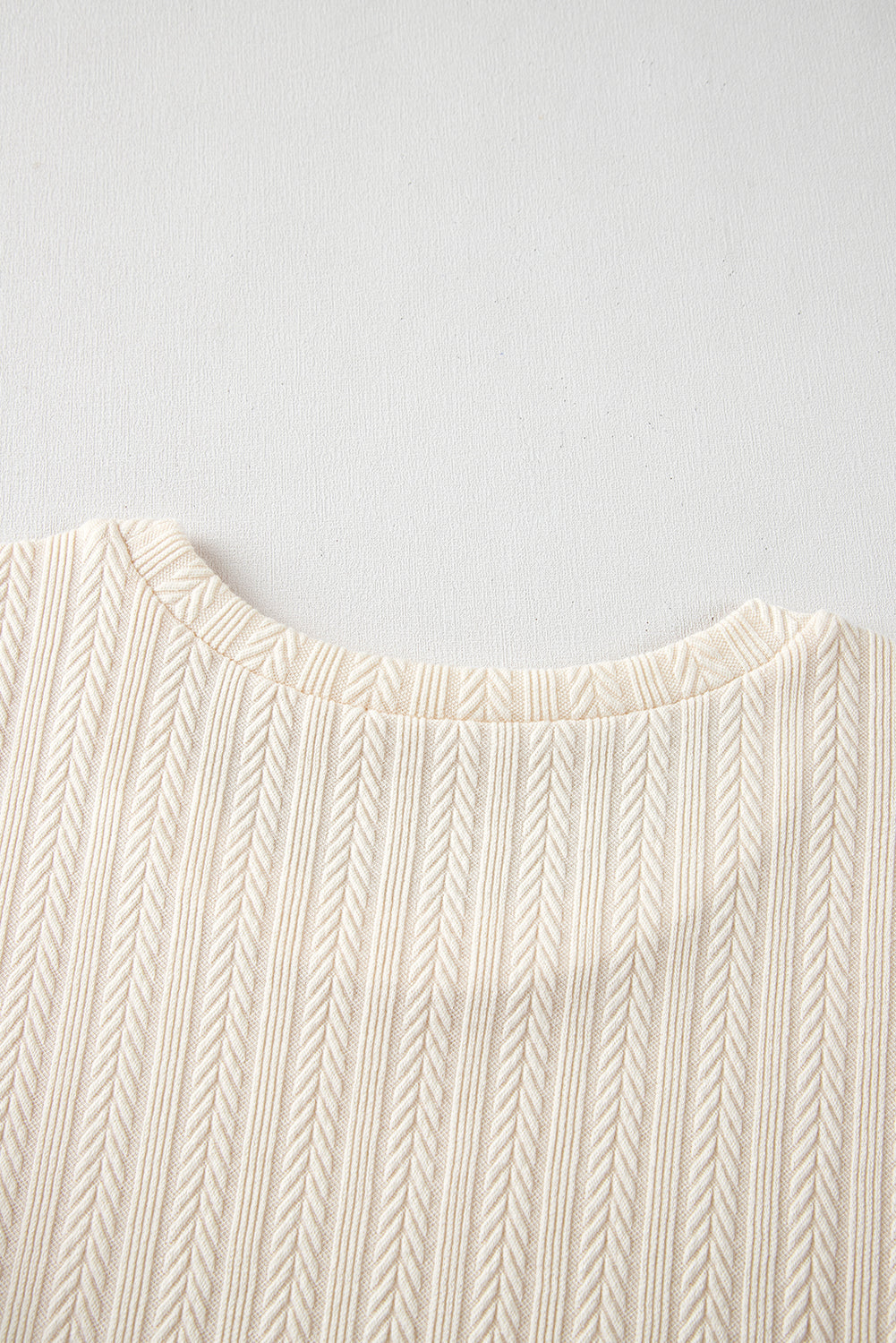 Threaded Pear Violet Puff Sleeve Textured Blouse