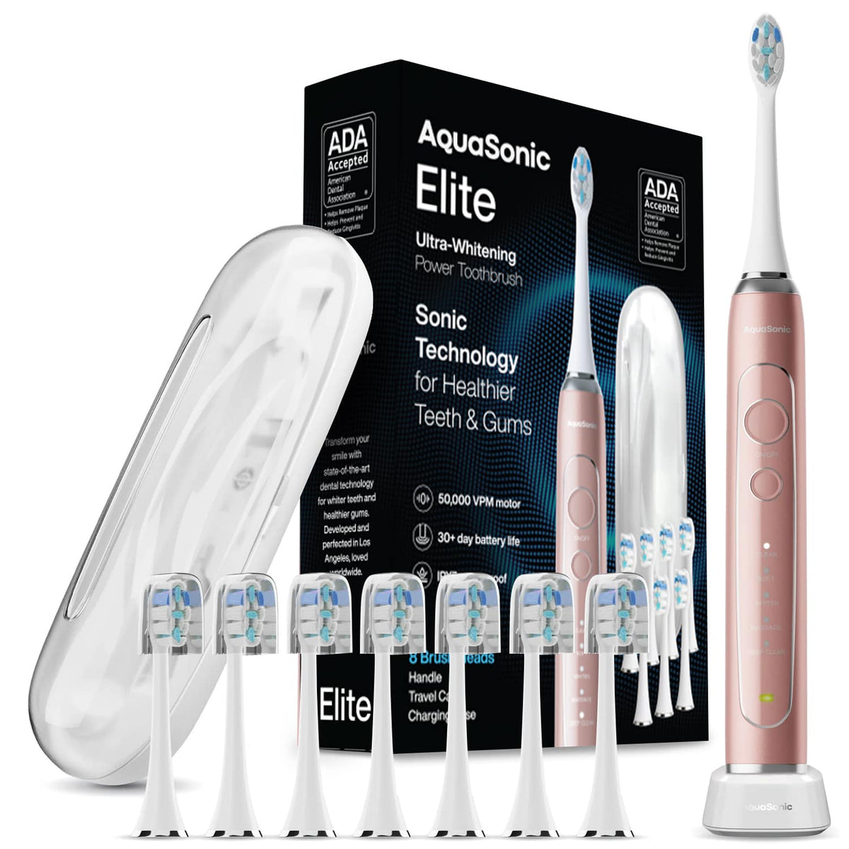 AquaSonic Elite - Ultra-Whitening Rechargeable Toothbrush