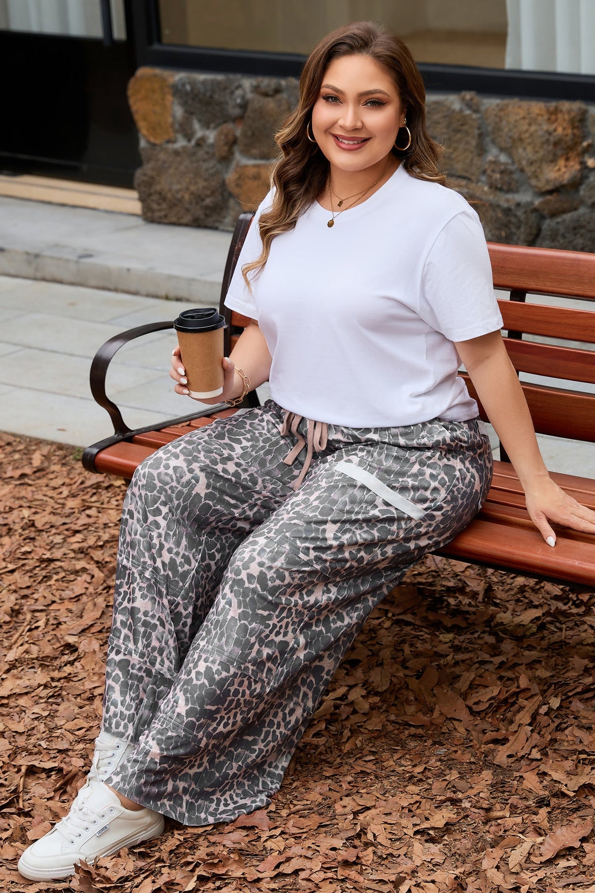 Threaded Pear Hadley Patch Drawstring Loose PLUS Pants