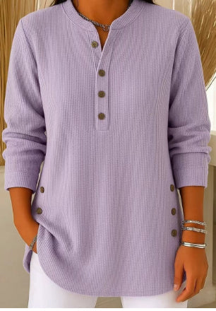Women’s V-Neck Button-Down Sweater | Fashion Casual Solid Color Long-Sleeved Top | Elegant Knit Blouse T-Shirt for Women | Trendy Minimalist Soft-Touch Pullover | 2026 High-Fashion Lightweight Winter & Autumn Clothing