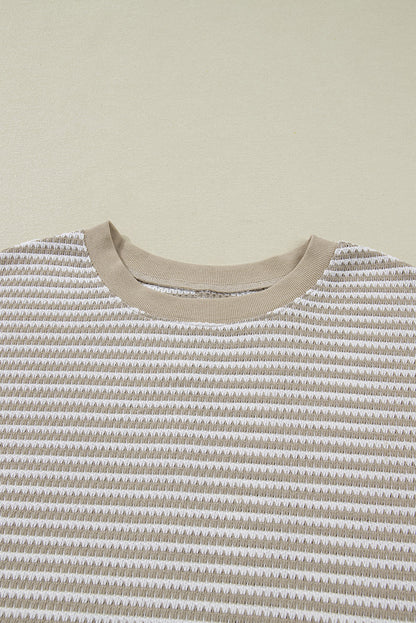 Threaded Pear Vanessa Knit Ribbed Trim Long Sleeve PLUS Top
