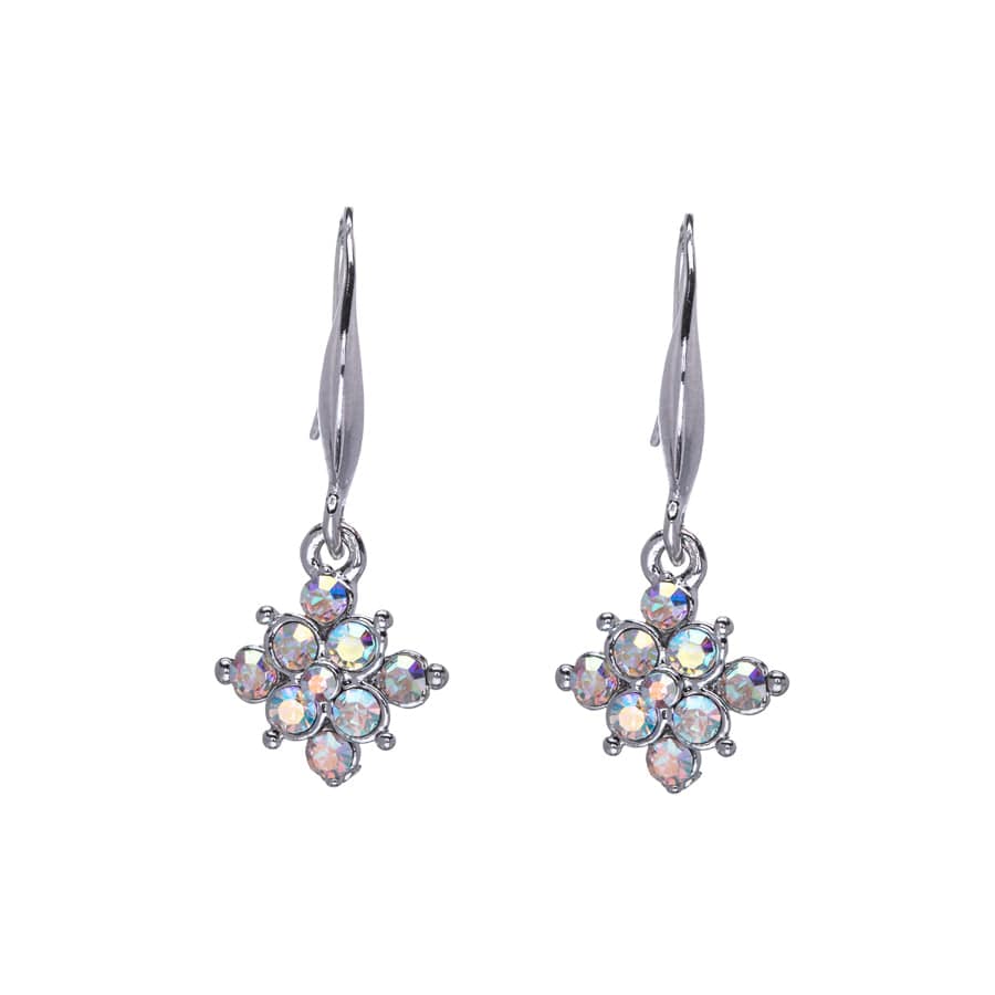 Aurora Borealis Swarovski Crystal Earrings – Aurora Borealis Swarovski Crystal Snowflake Drop Earrings