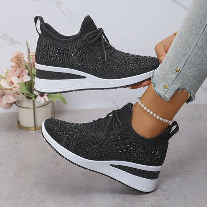 Rhinestone Wedge Sneakers