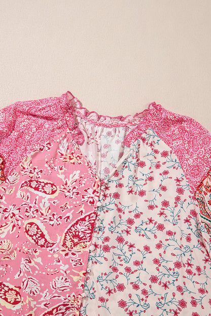 Threaded Pear Adalee Printed Puff Sleeve Shirt