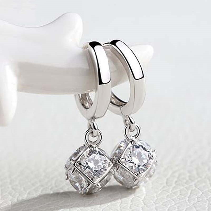 S925 Sterling Silver Magic Square Ear Buckles | High-Sense Japanese Minimalist Square Hoops | Trendy Geometric Silver Earrings | Luxury-Label Petite Square Huggies | 2026 High-Fashion Sleek Unisex Ear Jewelry