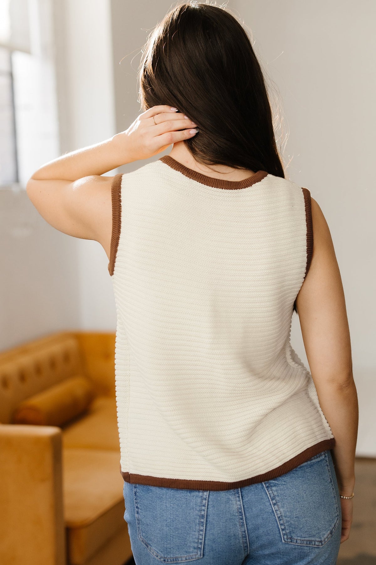 Threaded Pear Aaliyah Trim Ties Front Sweater