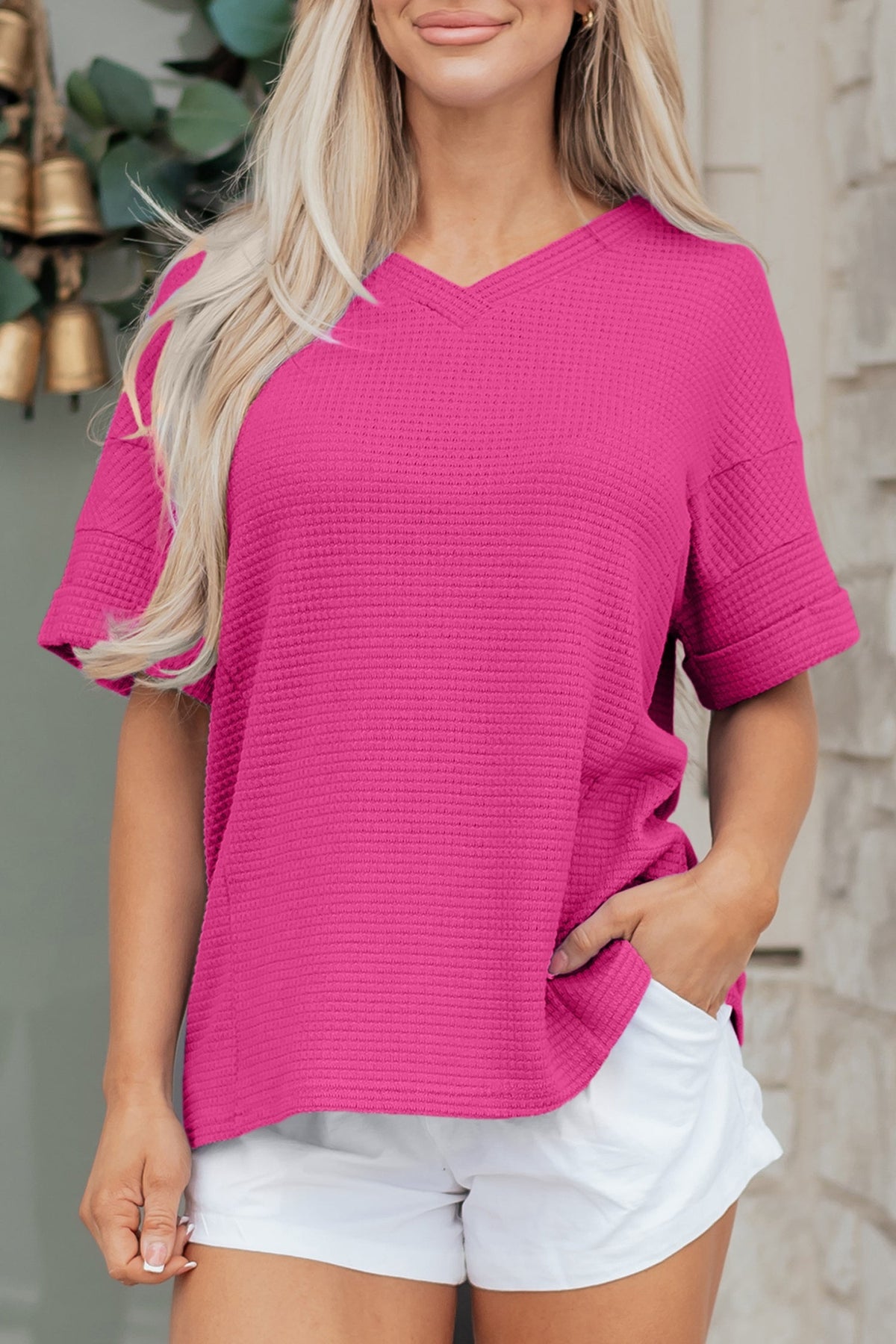 Threaded Pear Alexia Short Sleeve Knit Top