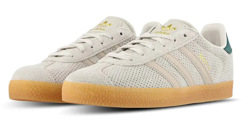 adidas Grade School Gazelle 'Wonder Beige Green Gs' Sneakers