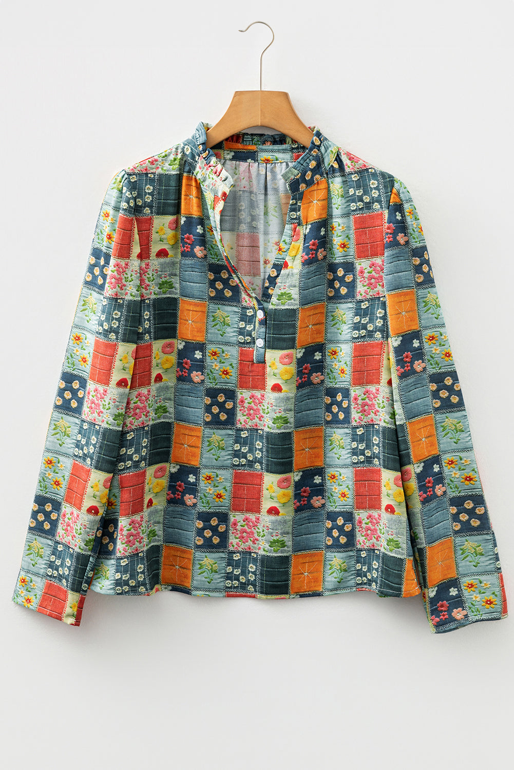 Threaded Pear Sarajana Half Placket Collared Blouse