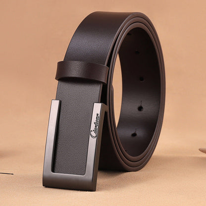 Men’s Fashion First Layer Cowhide Casual Belt | Premium Full-Grain Genuine Leather Waistband | Minimalist High-Sense Men’s Belt | Durable Handcrafted Everyday Leather Accessory