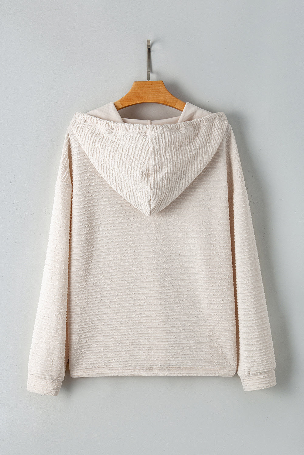 Threaded Pear Madison Textured Drawstring Henley Hoodie