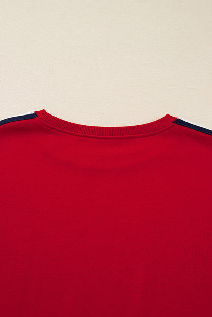 Threaded Pear Seramya Striped Detail Varsity Sweatshirt