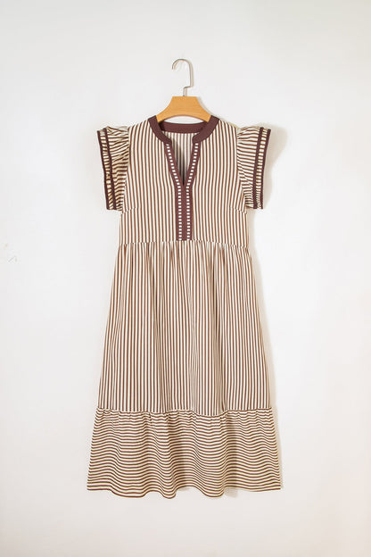 Threaded Pear Makenzie Contrast Trim Midi Dress