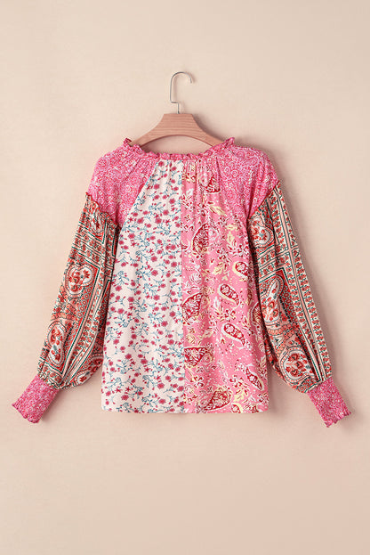 Threaded Pear Adalee Printed Puff Sleeve Shirt