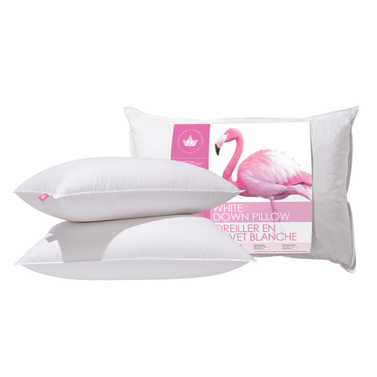 Canadian Down & Feather Company White Down Pillow, Soft Support 2 Pack