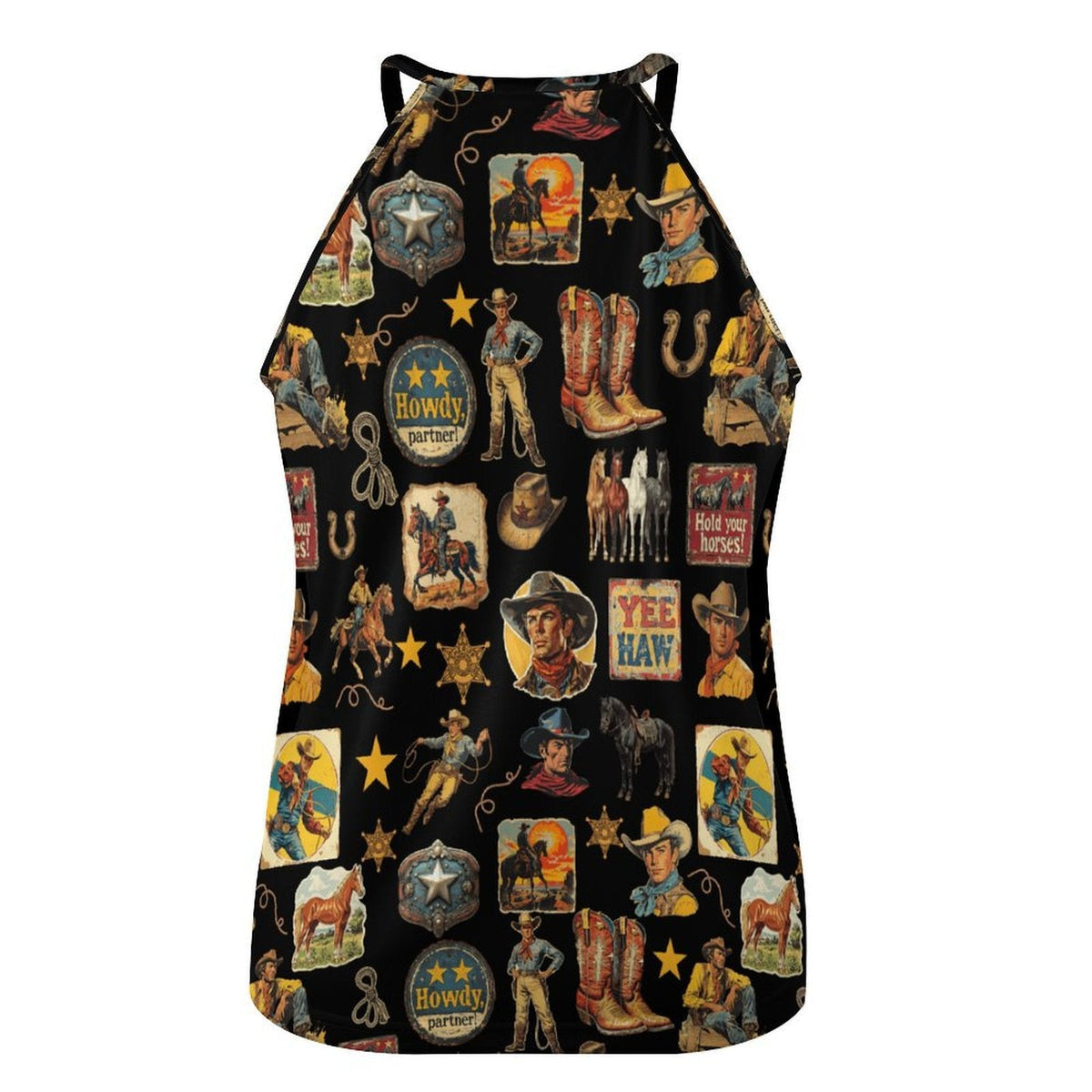 Baha Ranch Vintage Cowboy Collage Western Tank Top