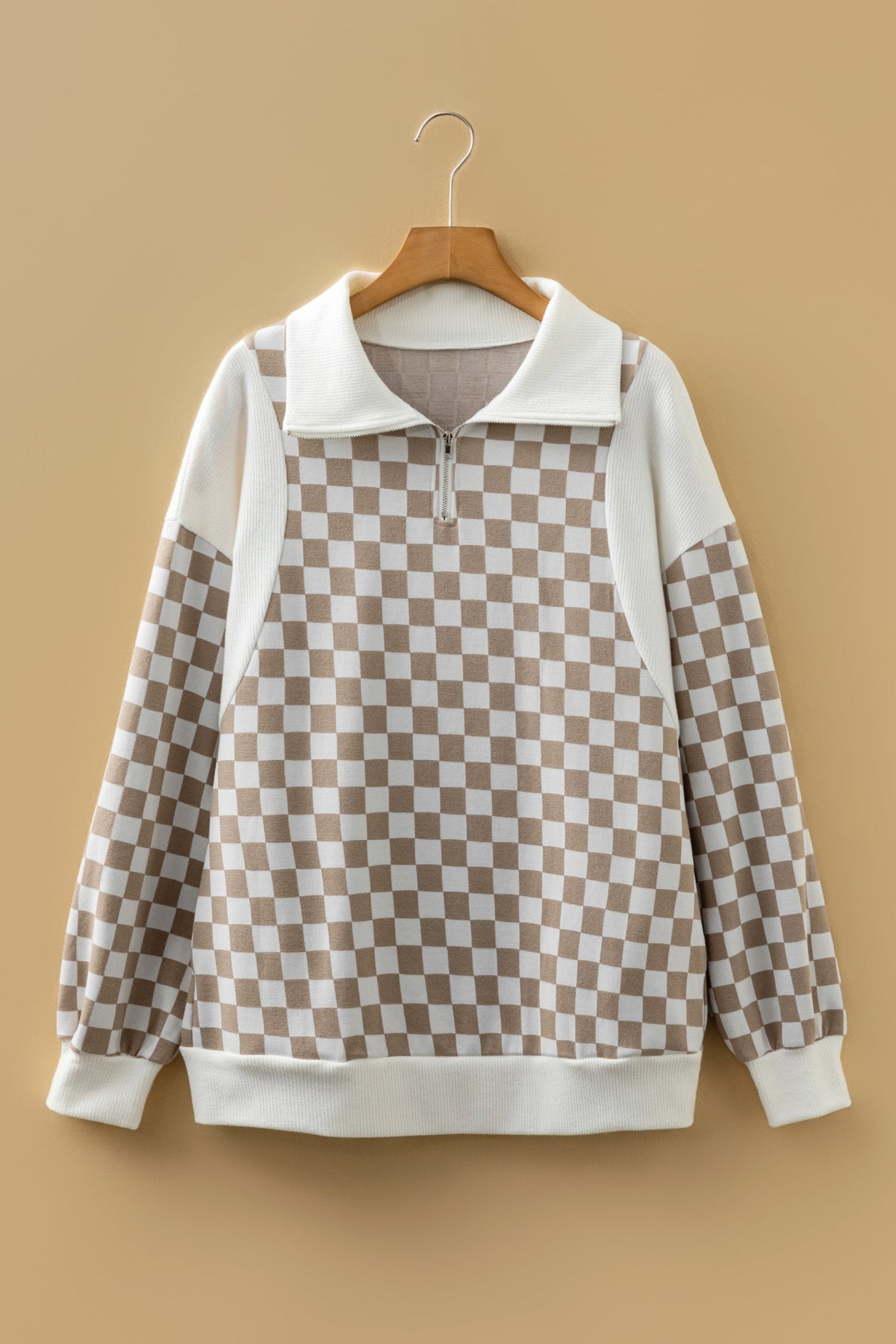 Threaded Pear Rosalia Ribbed Patchwork Loose Sweatshirt