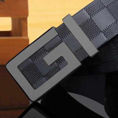 Men’s Factory Direct Automatic Leather Belt | Premium Wholesale Business Ratchet Belt | Luxury Genuine Leather Men's Belt | Sleek Professional No-Hole Automatic Waistband