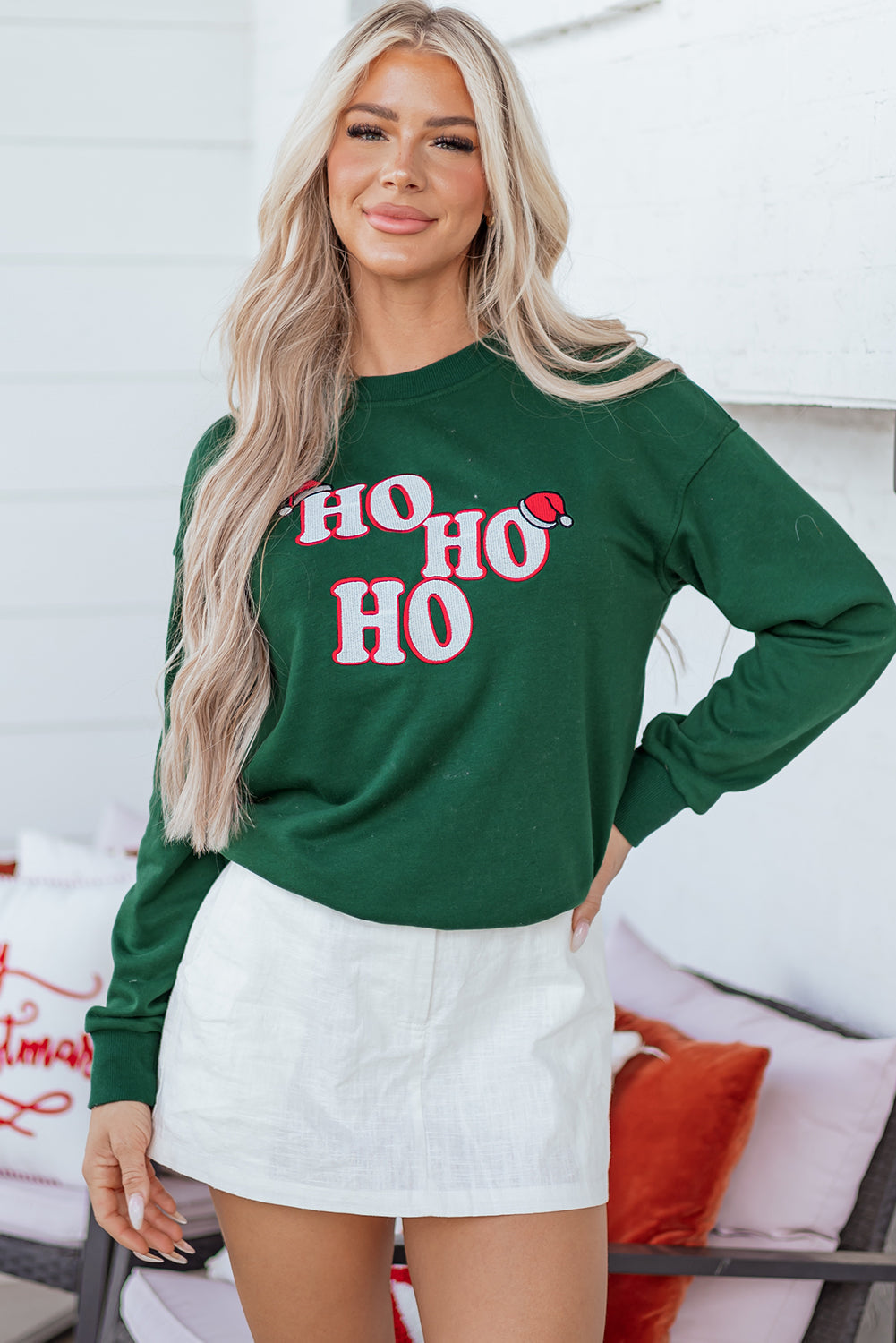 Threaded Pear Piagwen Graphic Christmas Fashion Sweatshirt