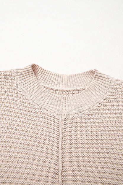 Threaded Pear Delaney Texture Knitted Puff Sleeve Sweater