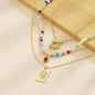 Acrylic & Crystal Pendant Necklace Set