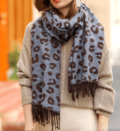 Brown Leopard Scarf