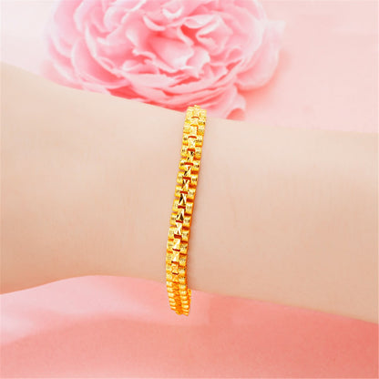 24k Goldtone Frosted Link Bracelet