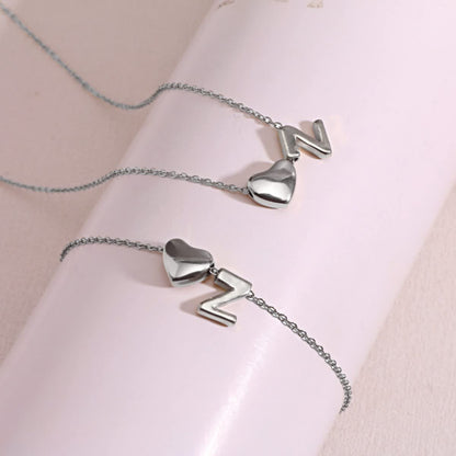 Dainty A-Z Initial Heart Necklace